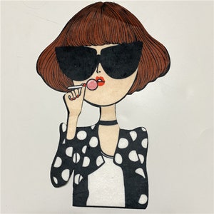 Fashion Girl Embroidered Applique Patch,Embroidery Beauty Patch for Clothing,T Shirt and Jeans Costume Decorative Appliques Patches