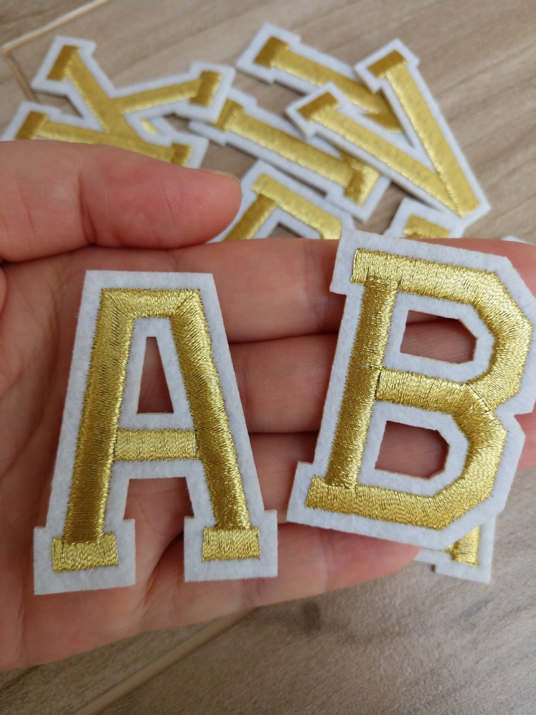 Gold Letter Sequin 7.3cm Patch Patches Iron-on / Sew-on Clothes Alphabet  Embroidery -  Norway