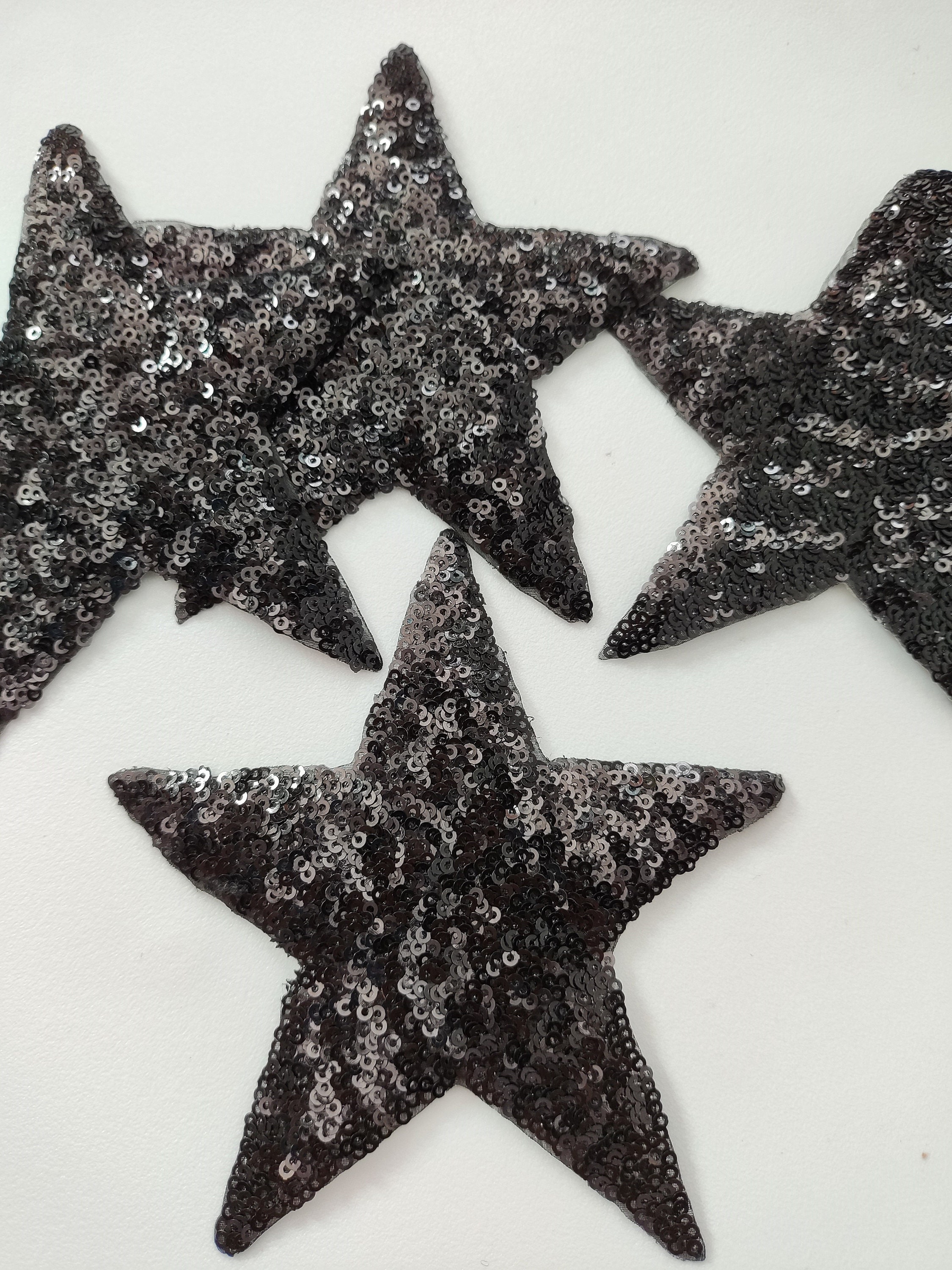 Burgundy Leather Star Patches for Jackets, Set of 2, Sew on
