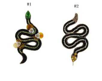 EMDOMO Coppia Di Toppe A Forma Di Serpente Con Strass Da Cucire - Emblemi Decorativi Per Scarpe, Vestiti E Accessori Fai Da Te