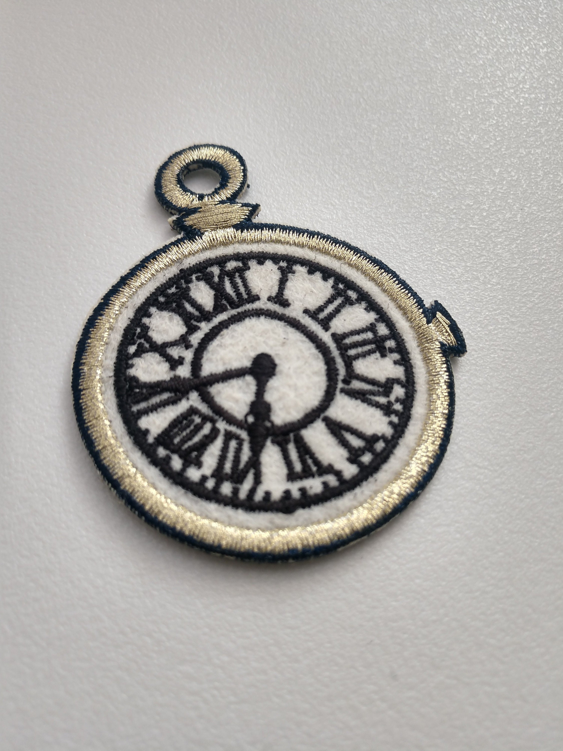 Clock Embroidered Iron on Applique Patch,embroidery Clock Patch for T ...