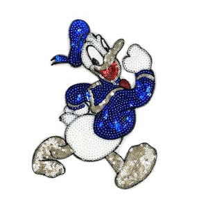 Donald Duck Sequined Applique Patch,Paillette Patch,Sequins Cartoon Patch Supplies for Coat,T-Shirt,Costume Decorative Patches