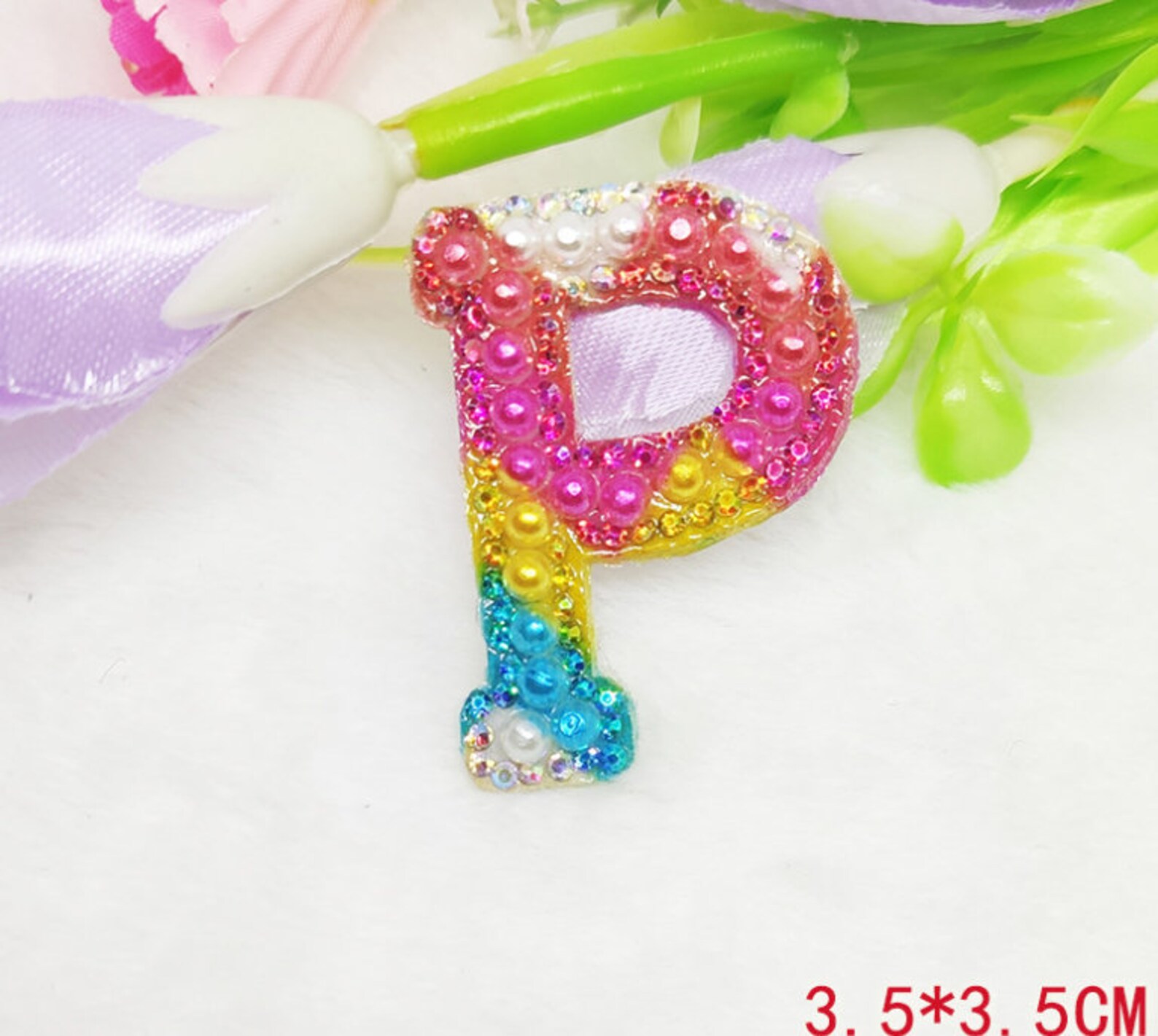 Colorful Pearl and Rhinestone Letters Iron on Applique Etsy