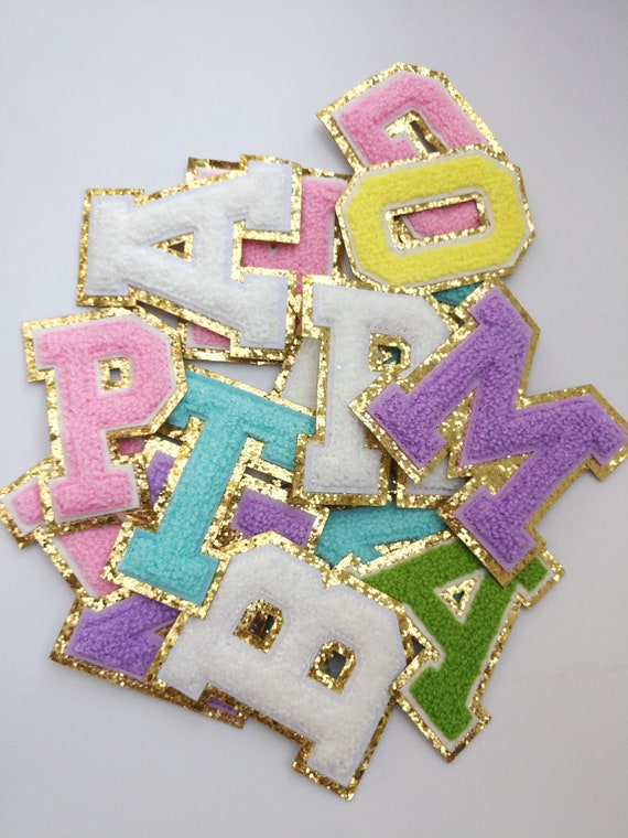 Gold Sequins Iron on Letters or Numbers Applique Patch,iron on Name Letters  Patch for T-shirt or Coat,decoration Embroidery Iron on Patches 