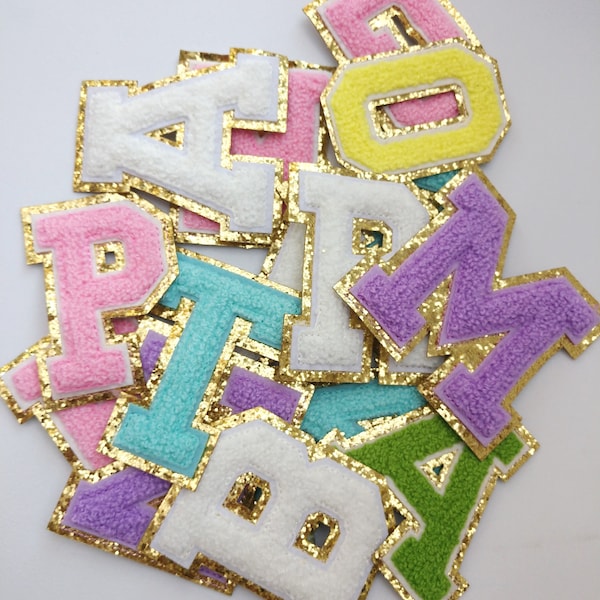 Bunter gestickter Buchstabe-Eisen auf Applikations-Patch, Stickerei-Namensbuchstaben-Flicken für T-Shirt oder Mantel, Dekorations-Stickerei-Applikationen Aufnäher