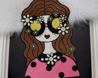 Large Girl Embroidery Applique Patch,Embroidered Beauty Patch for Clothing or Jeans,Dress Decorative Appliques patches