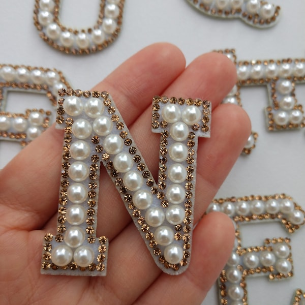 Pearl Iron on Letters Etsy