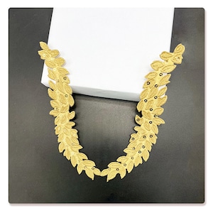 Un par de hojas de oro o plata bordado de hierro en el parche de apliques, suministros de parches de hojas bordadas para abrigo, camiseta o parches de apliques de jeans