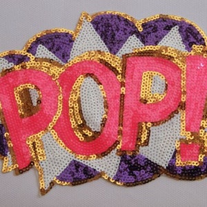 Parche de lentejuelas POP!, parche de lentejuelas, suministros para abrigos, camisetas y disfraces.