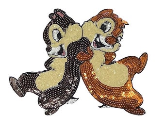 Squirrel Sequined Applique Patch,Paillette Patch,Sequins Squirrel Patch Supplies for Coat,T-Shirt,Costume Decorative Appliques Patches