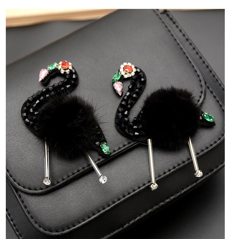 Delicate black swan embroidery beaded sequined applique  etsy