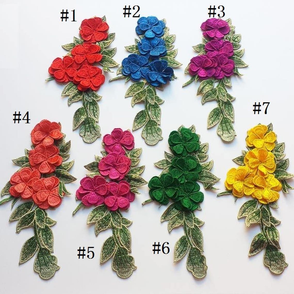 Delicate Embroidered 3D Flowers Applique PatchVintage Floral Etsy