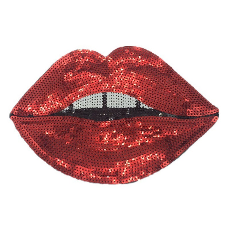 Mouth Sequined Applique PatchPaillette PatchSequins Lip | Etsy