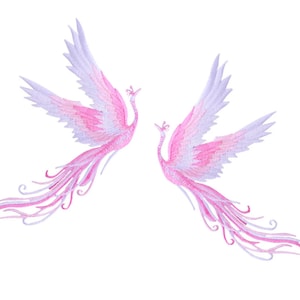 A Pair of Peacock Embroidery Iron on Applique Patch,Embroidered Peacock Supplies for Coat,T-Shirt,Costume Decorative Appliques Patches