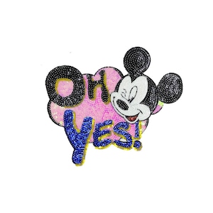 Large Cartoon Sequined Applique Patch,Paillette Patch,Sequins Mickey Patch Supplies for Coat,T-Shirt,Costume Decorative Appliques Patches