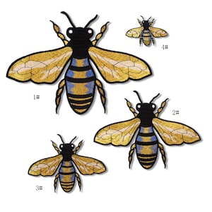 Delicate Bee Embroidered Iron on Applique Patch,Embroidery Bees Patch for Clothing or T-shirt,Decorative Embroidery Iron on Applique Patches