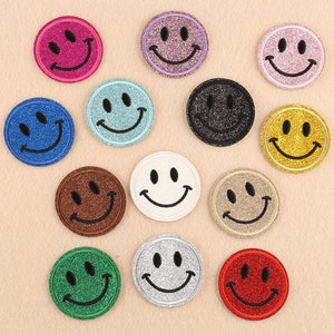 13 Pieces Smiles Embroidered Applique Patch,Embroidery Smile Patch for Clothing or T-shirt,Decorative Embroidery Appliques Patches