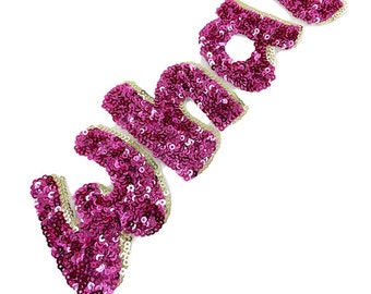 What Letters appliqué met lovertjes, paillettenpatch, pailletten patch benodigdheden voor jas, T-shirt, kostuumdecoratie appliqués patches