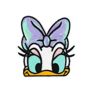 Donald Duck Cartoon Sequined Applique Patch,Paillette Patch,Sequins Cartoon Patch Supplies for Coat,T-Shirt,Jeans Decorative Patches