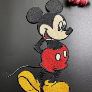 Disney Mickey Mouse Iron on Large Embroidered Thermo-Adhesive XL Patch