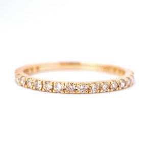 Champagne Diamond Eternity Ring 18k 14k Gold or Platinum 1.6mm . Diamond Wedding Band . Anniversary Ring . Yellow White Rose Gold Ring