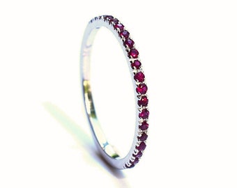 Ruby Eternity Ring 18k . Full 3/4 Half Eternity . Ruby Wedding Band . Red Ruby Ring . Yellow White Rose Gold . Polamai