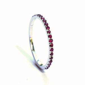 Ruby Eternity Ring 18k . Full 3/4 Half Eternity . Ruby Wedding Band . Red Ruby Ring . Yellow White Rose Gold . Polamai