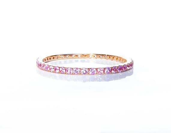 Light pink sapphire eternity band deals