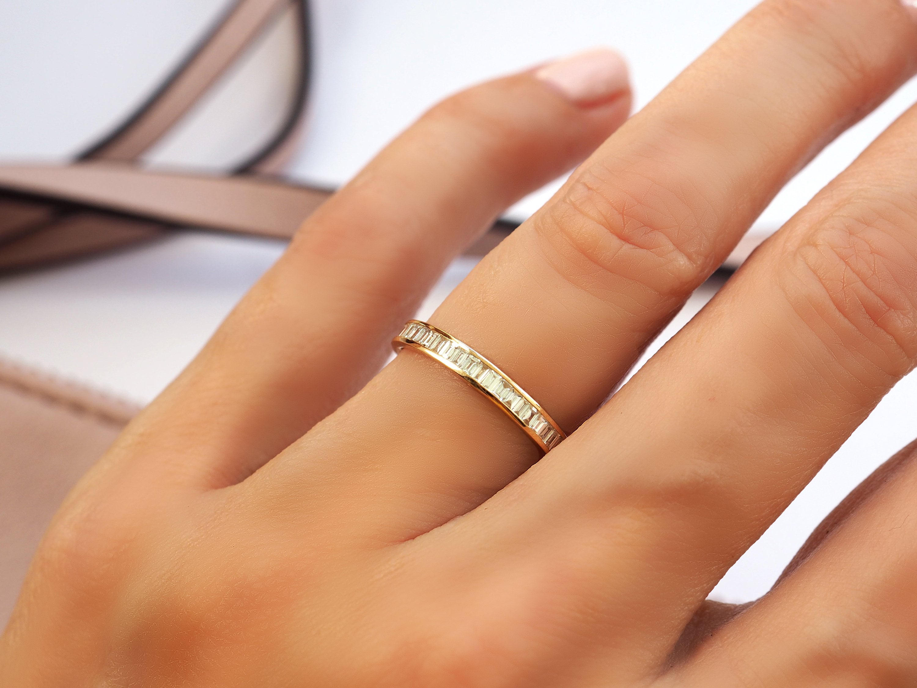 Channel Statement Ring with Baguette Cut Diamonds
