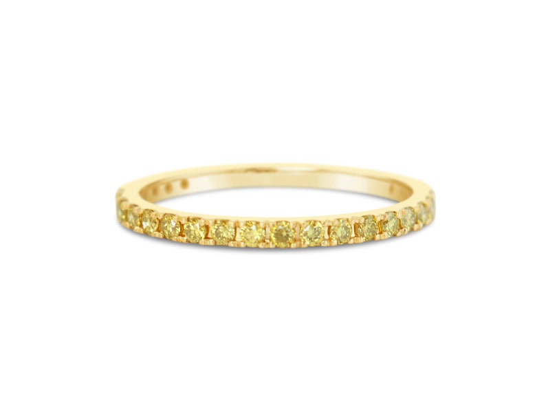 Yellow Diamond Eternity Ring 18k 14k Gold or Platinum 1.6mm . Etsy UK