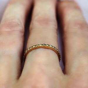 Brown Diamond Eternity Ring 18k 14k Gold or Platinum 1.6mm . Brown Diamond Band . Wedding Band . Anniversary Ring . Yellow White Rose Gold image 3
