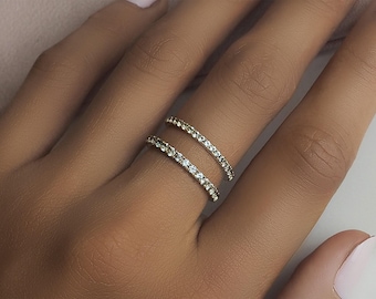 Light Teal Sapphire Band 1.6mm 1.9mm . Half 3 4 Full Eternity 14k 18k . Wedding Band . Stacking Ring . Yellow White Rose Solid Gold