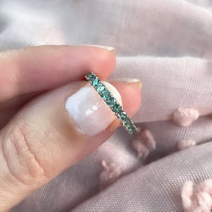 2.4mm Natural Alexandrite Band. Not lab created . Alexandrite Wedding Band . Color Change Gemstone . June Birthstone Ring 14k 18k Gold