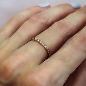 Brown Diamond Eternity Ring 18k 14k Gold or Platinum 1.6mm . Brown Diamond Band . Wedding Band . Anniversary Ring . Yellow White Rose Gold image 2