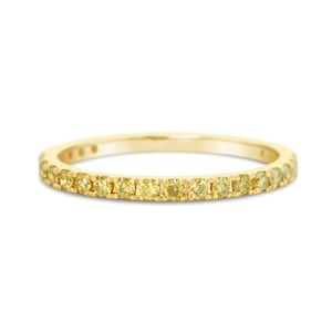 Yellow Diamond Eternity Ring 18k 14k Gold or Platinum 1.6mm . Full 3/4 or Half Eternity Wedding Band . Yellow White Rose Gold Ring . Polamai