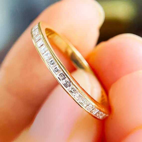 Carre cut sale eternity band