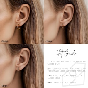 1.5mm Natural Emerald Hoop Earrings 9mm 12mm 15mm. 14k 18k Yellow White or Rose Gold . Emerald Huggie Earrings . Small Hoop Earrings Polamai image 7