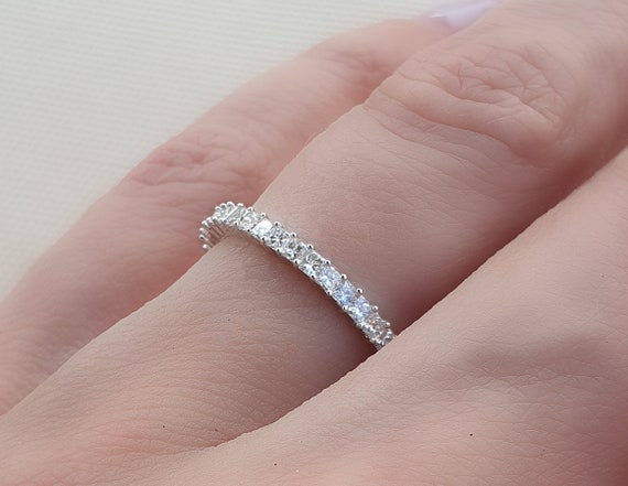 Princess Cut Diamond Eternity Ring 2mm . Prong Set Princess Cut