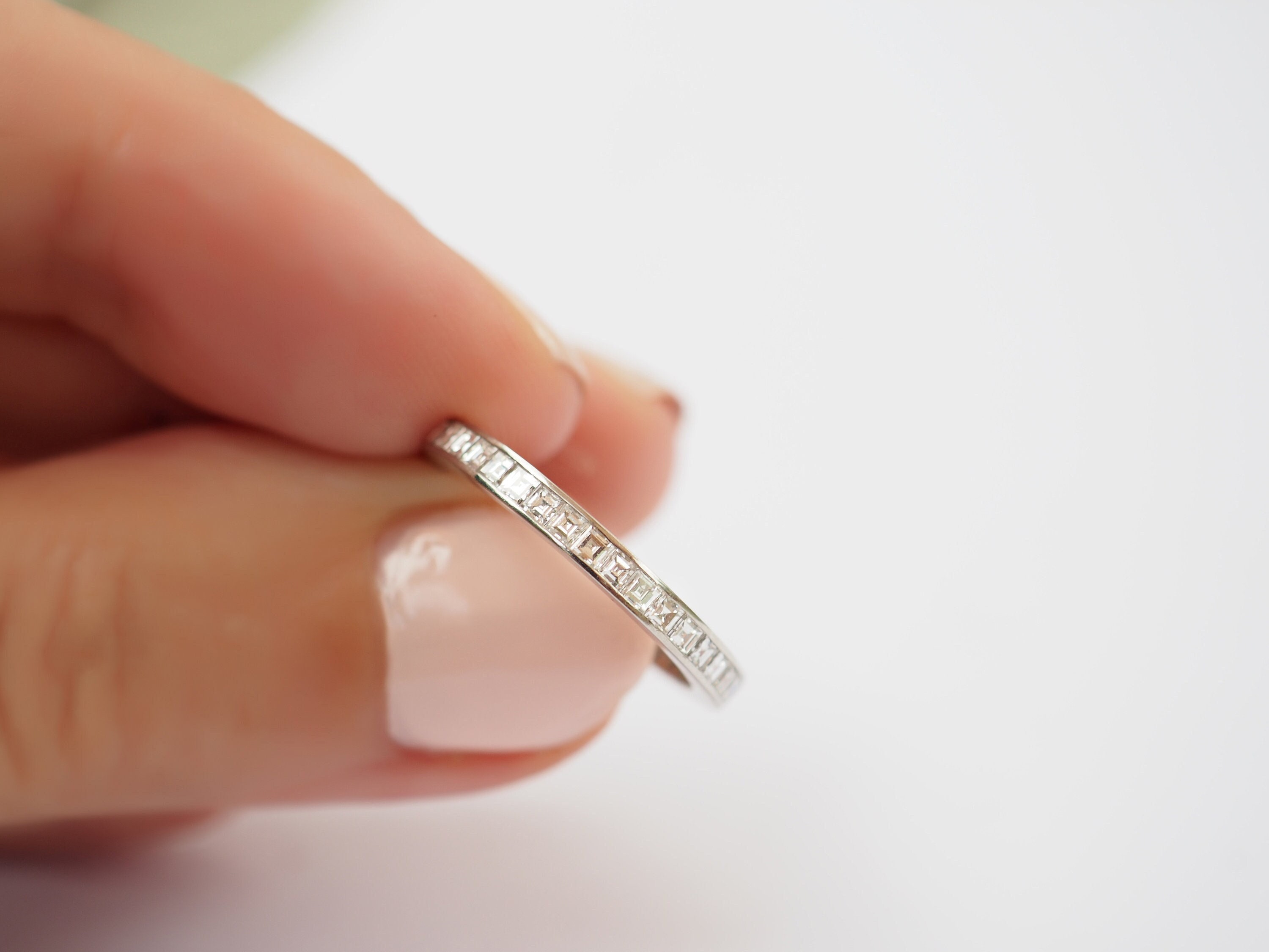 Carre Cut Diamond Eternity Ring 2.4mm 18k 14k Platinum Wedding Band Stacking Band Square Cut Channel Setting. Yellow Rose White Gold Etsy Canada