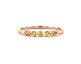 5 Floating Yellow Diamond Band . Natural Yellow Diamonds . Bubble Yellow Diamond Ring 5 Yellow Diamond Wedding Band . 14k 18k Gold Platinum