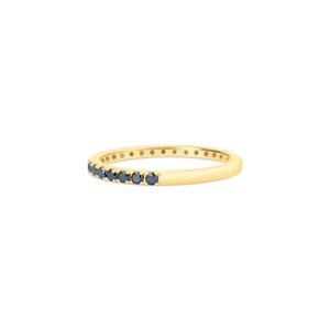 Black Diamond Eternity Ring 18k 14k Gold or Platinum 1.6mm . Natural Black Diamond Band . Wedding Band . Yellow White Rose Gold Ring image 2