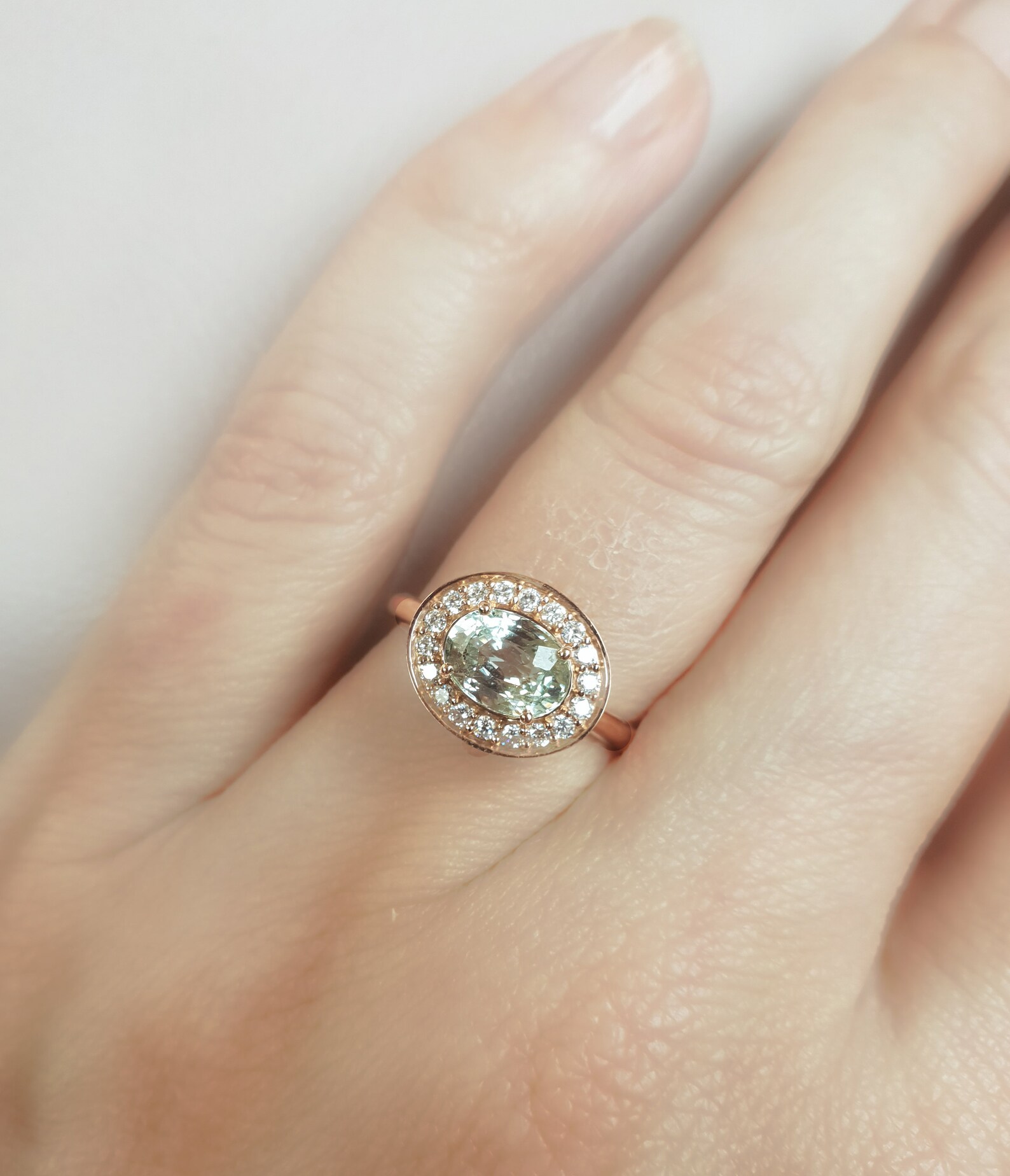 Green Sapphire Engagement Ring . Light Mint Green Sapphire Etsy