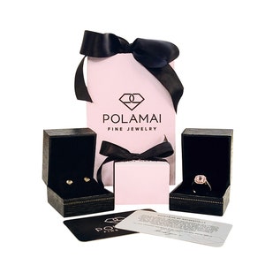 Pear Diamond Engagement Ring . Pear Cut Diamond Ring Halo . Certified . Yellow Rose White Gold . 14k 18k . Wedding Ring . Polamai image 8