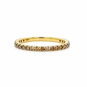 Brown Diamond Eternity Ring 18k 14k Gold or Platinum 1.6mm . Brown Diamond Band . Wedding Band . Anniversary Ring . Yellow White Rose Gold image 1