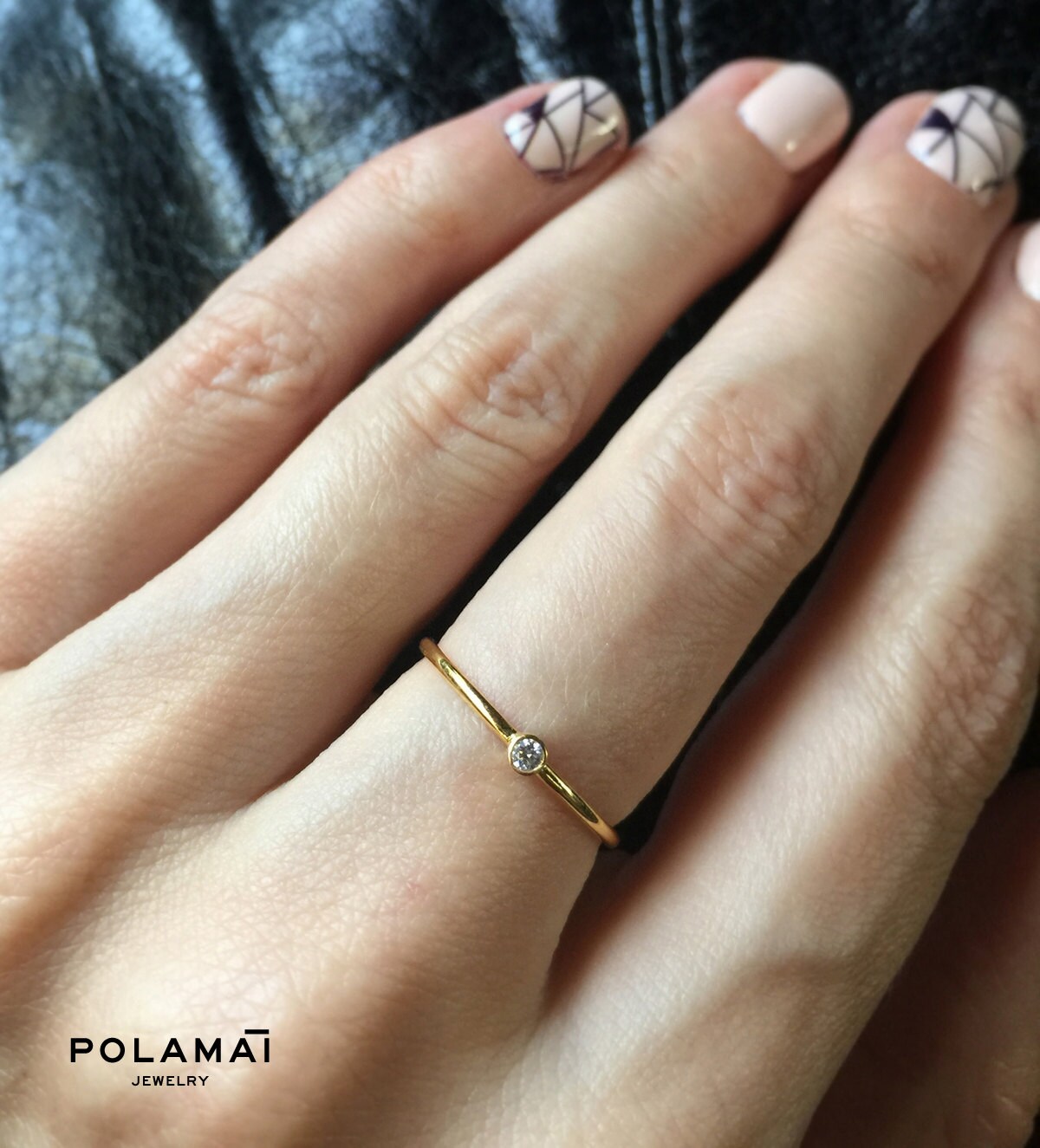 Baby Diamond Ring 14k 18k 0.03 to 0.07 Diamond Stacking Ring . Etsy