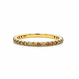 Brown Diamond Eternity Ring 18k 14k Gold or Platinum 1.6mm . Brown Diamond Band . Wedding Band . Anniversary Ring . Yellow White Rose Gold