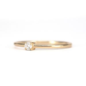 Natural Diamond Ring. Dainty Diamond Ring . Small Diamond Engagement Ring . Tiny Diamond Ring . 14k 18k Yellow Rose White Gold Polamai image 2