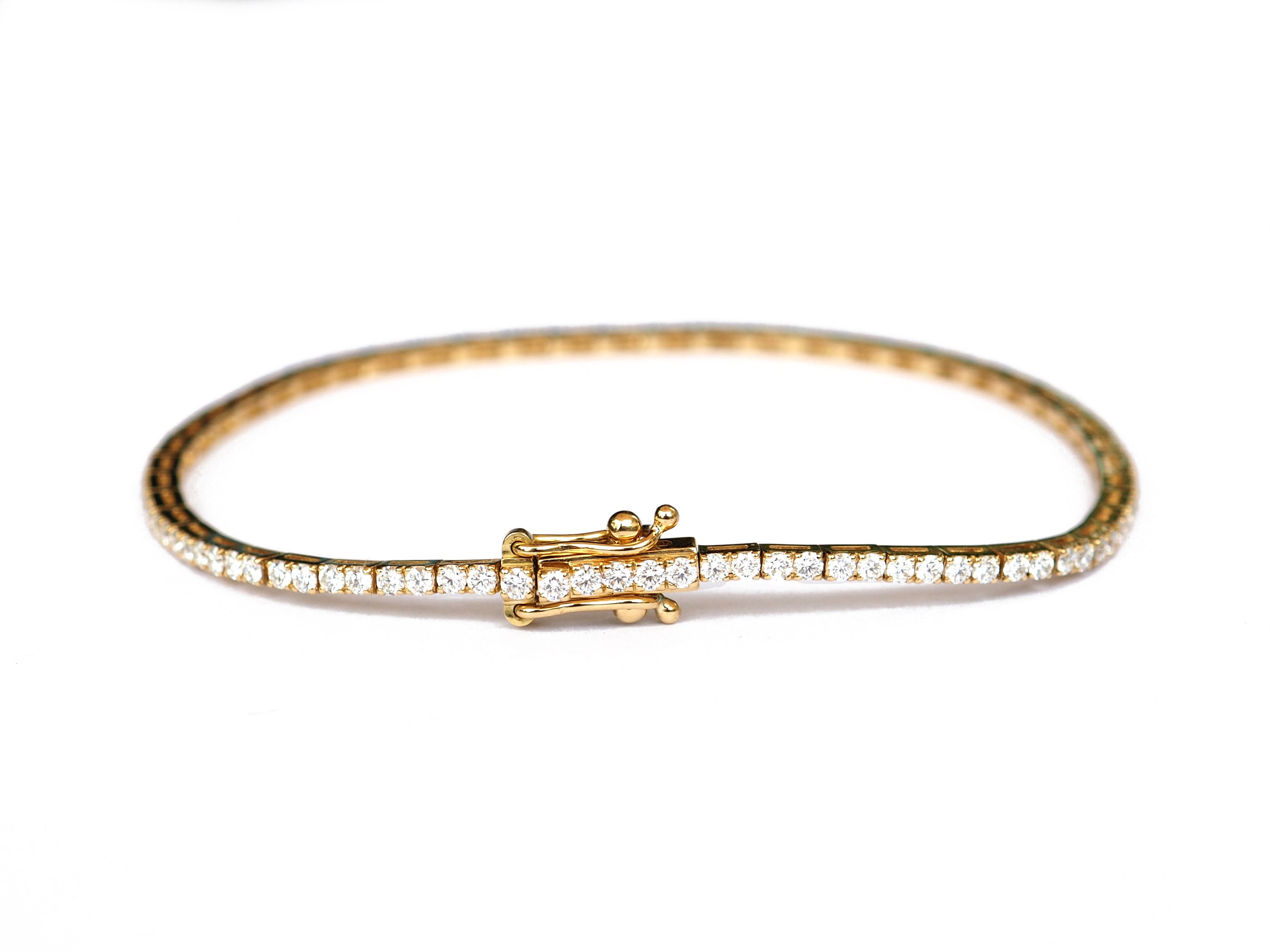Diamond Tennis Bracelet EF VS1 . 14k 18k Yellow White Rose - Etsy
