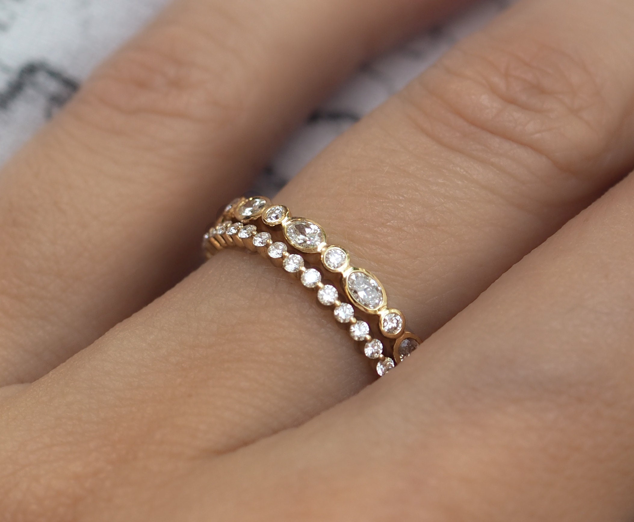 Oval Cut Diamond Eternity Ring . Oval Diamond Wedding Band . Etsy