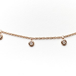 9 Diamond Raindrop Necklace. Diamond Drip Necklace . 18k Solid Gold ...